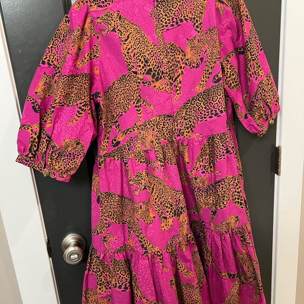 Farm Rio Artsy Leopards Dress, M
